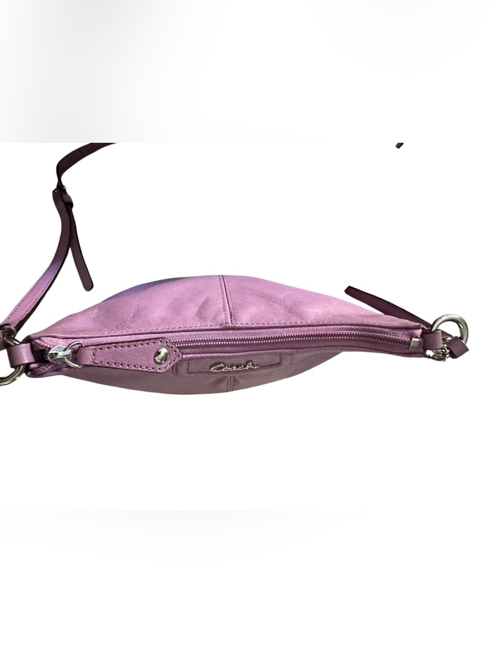 Coach Ashley Purple Leather Pleated Swingpack Crossbody Shoulder Bag EUC CLEAN - Picture 5 of 10